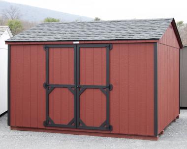 10x12 Economy Style Peak Storage Shed built at Pine Creek Structures of Spring Glen