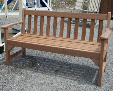 5' Woodgrain Poly Garden Bench