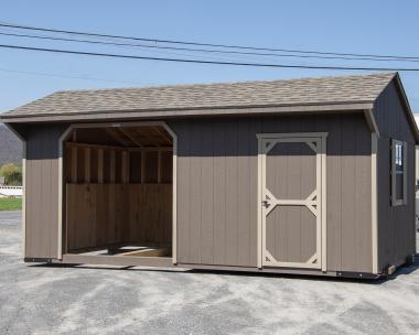 10x20 Run In Horse Barn with Tack Room