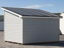 10x12 Lean To Studio Storage Shed with Grey Vinyl Siding and Black Metal Roof