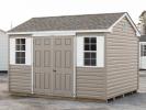 10x12 Peak Style Storage Shed with Clay Vinyl Siding from Pine Creek Structures